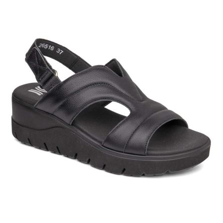 Callaghan 26516 Uwanja Sandalen Plateauzool Dames Zwart | NLLACIV