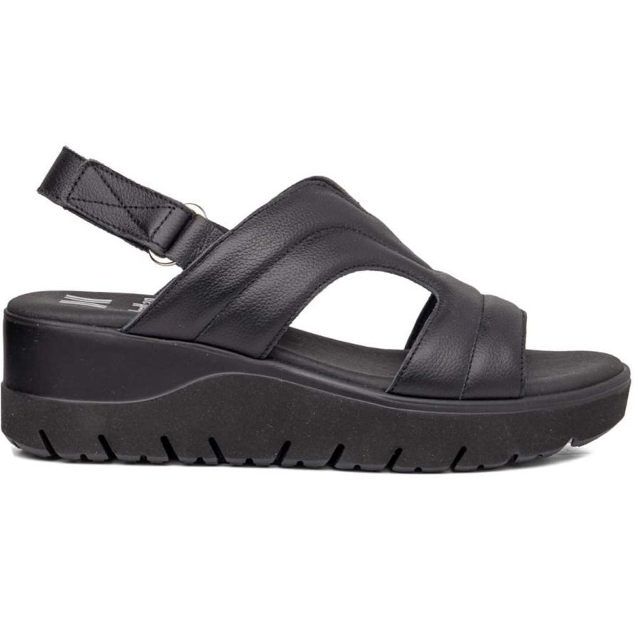 Callaghan 26516 Uwanja Sandalen Plateauzool Dames Zwart | NLLACIV