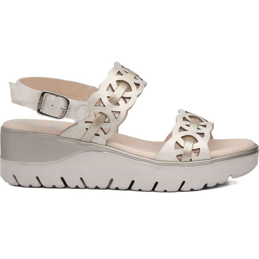 Callaghan 26517 Uwanja Sleehak Sandalen Dames Beige | NLBISLO