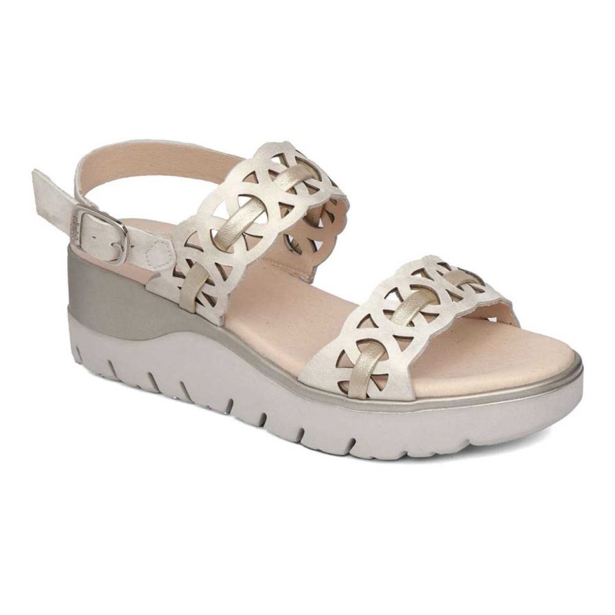 Callaghan 26517 Uwanja Sleehak Sandalen Dames Beige | NLBISLO