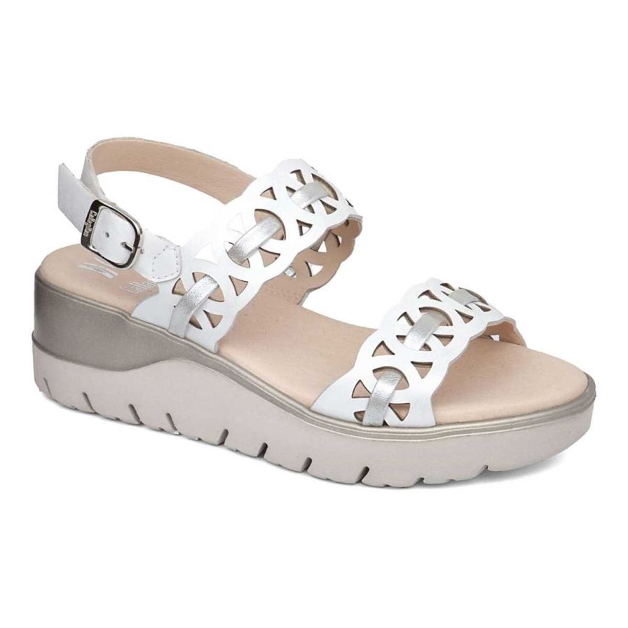 Callaghan 26517 Uwanja Sleehak Sandalen Dames Wit | NLZPHVT