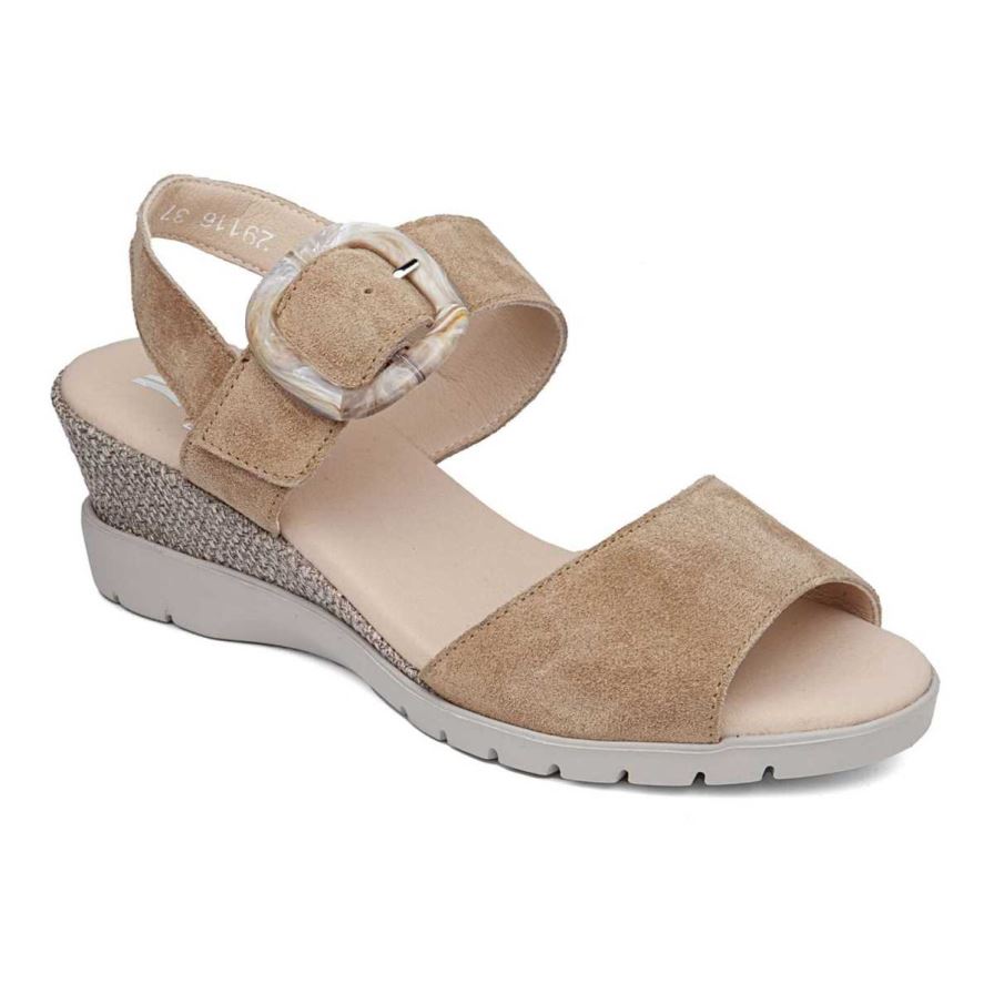 Callaghan 29116 Esperanza Sleehak Sandalen Dames Beige | NLZAHFL