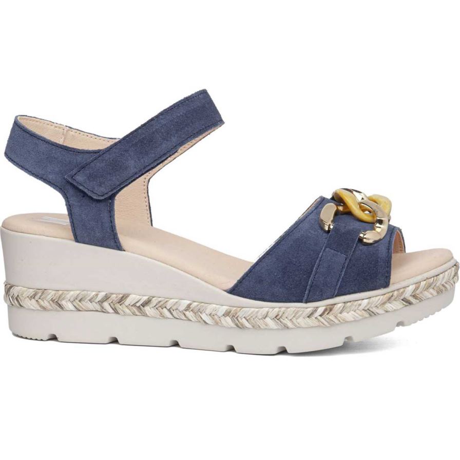 Callaghan 29807 Mara Sleehak Sandalen Dames Donkerblauw | NLISQKE