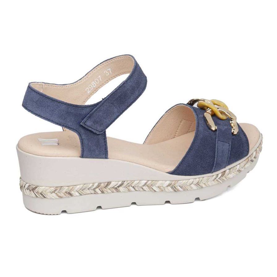 Callaghan 29807 Mara Sleehak Sandalen Dames Donkerblauw | NLISQKE