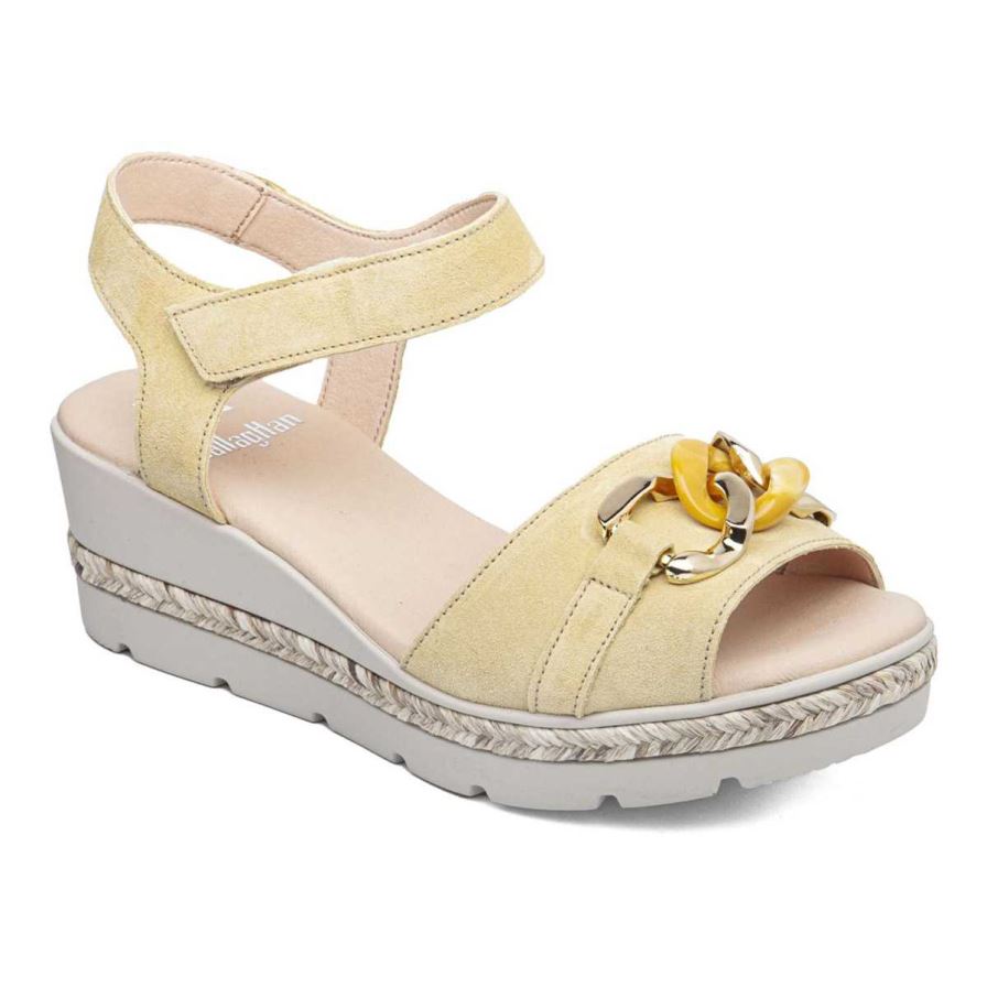 Callaghan 29807 Mara Sleehak Sandalen Dames Geel | NLQNJXM