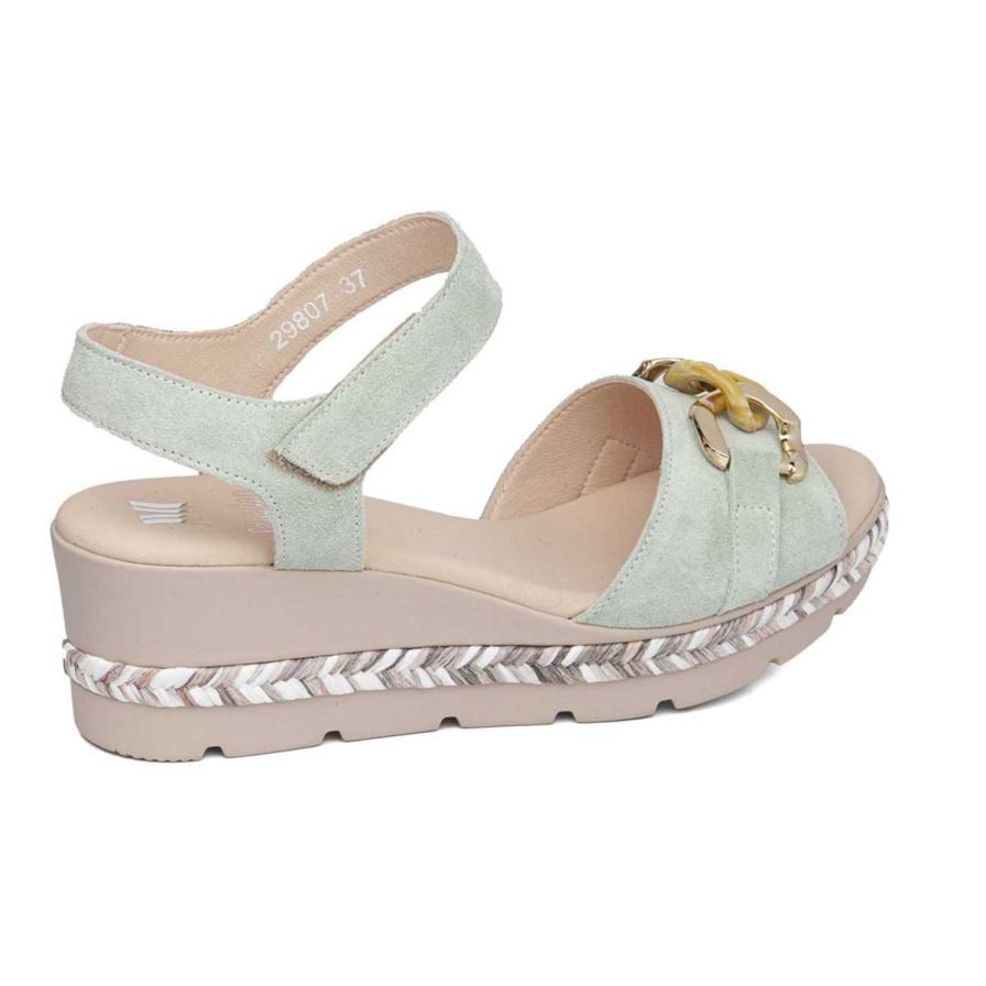 Callaghan 29807 Mara Sleehak Sandalen Dames Mintgroen | NLZBDHY