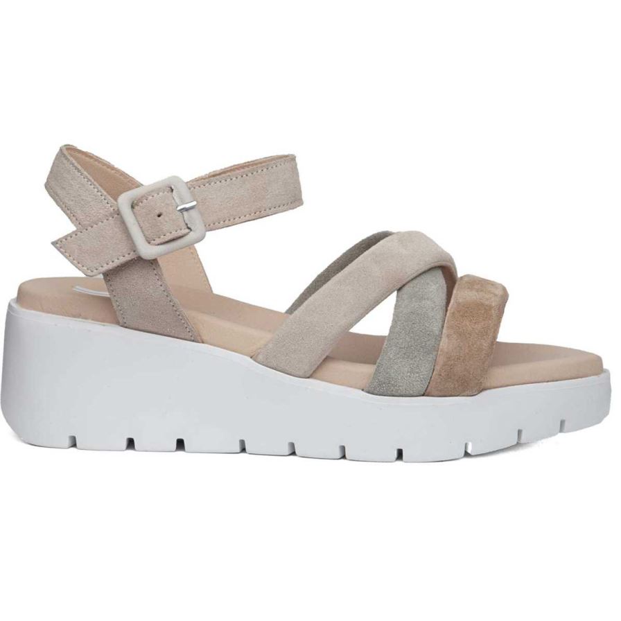 Callaghan 32000 Bera Sleehak Sandalen Dames Beige | NLGEWHT