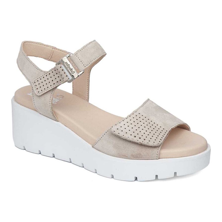 Callaghan 32002 Bera Sleehak Sandalen Dames Beige | NLZIUBT