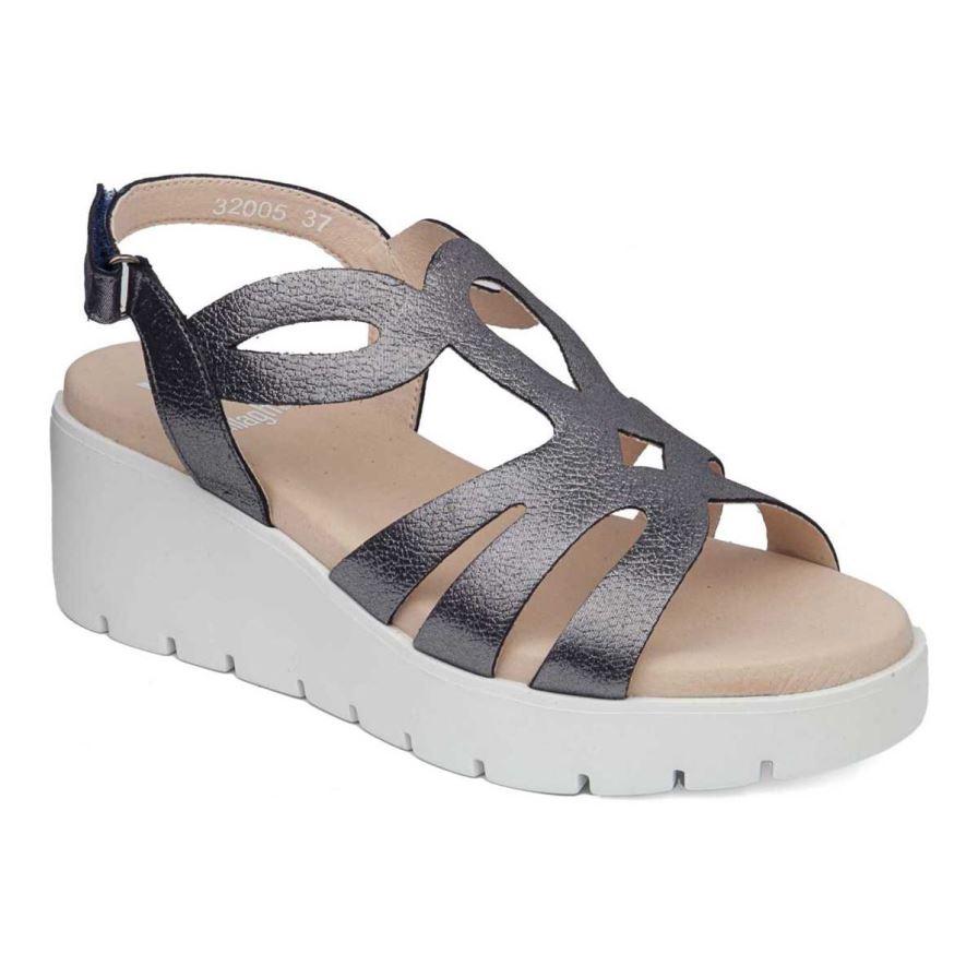 Callaghan 32005 Bera Sandalen Plateauzool Dames Zwart | NLODMTH